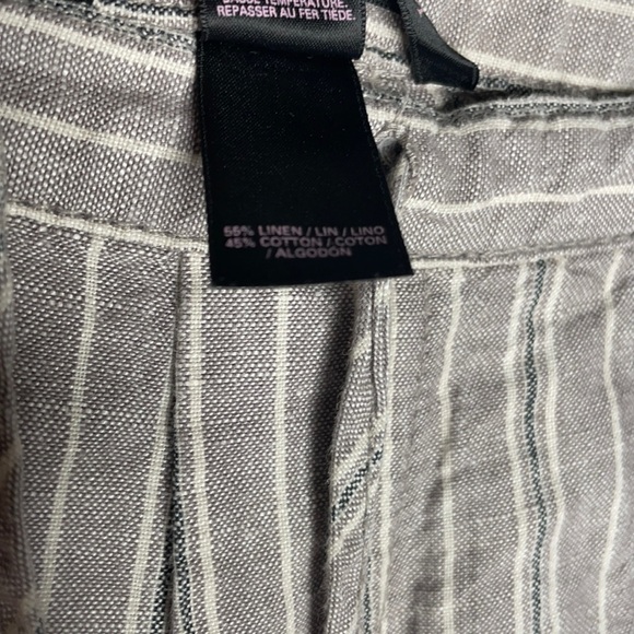 Victorias Secret Linen Blend Pants Striped sz 0 - Picture 4 of 5